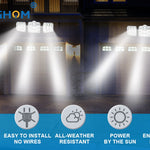 ADJUSTABLE 3 HEADS 122 LED SOLAR LIGHT